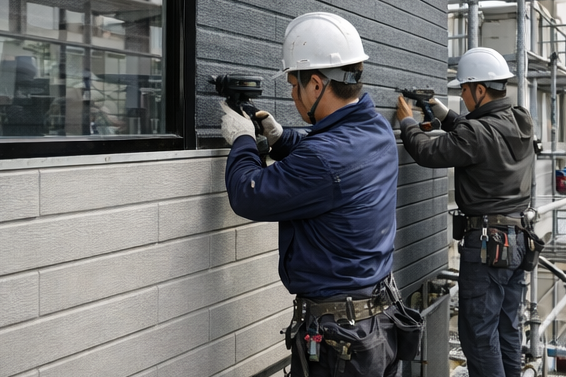 建設現場で外壁パネルの取り付け - コピー (3)